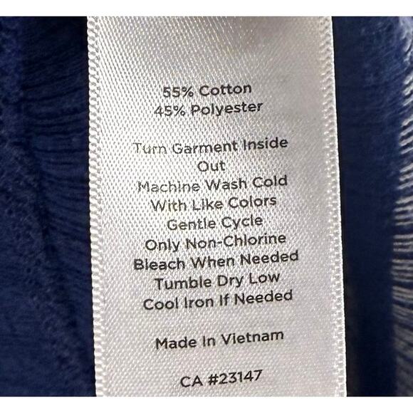 Talbots Womens Top Plus Size 2X Blue Ribbed Long Sleeve Tee Shirt Cotton Blend - Picture 6 of 6